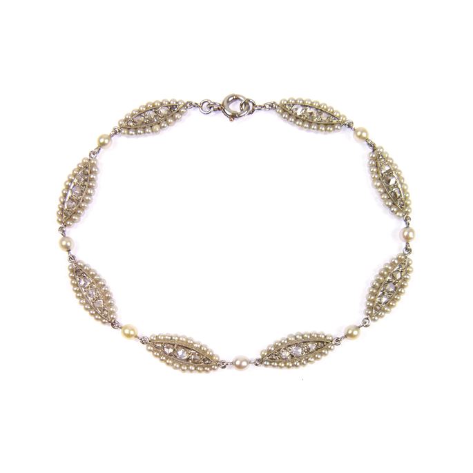 Seed pearl and diamond bracelet | MasterArt
